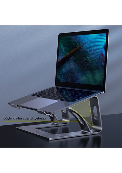 Premium 10-17inch Arası Uyumlu Laptop Standı, Sarsıntı Engelleyici, Kaymaz Taban Stand