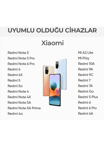 Xiaomi Şarj Aleti Redmi 4/ 4A/ 4X / 5 / 5A / Note 4 / Note 4X / Note 5 / Pro/ 6Pro / Note 5A Adaptör Set
