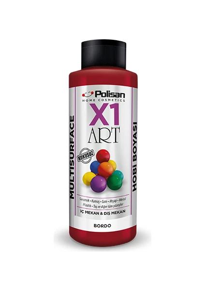 X1 Art Multisurface Hobi Boyası Bordo 120 ml