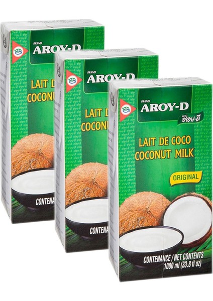 Aroy D Hindistan Cevizi Sütü 1 Lt 3 Adet