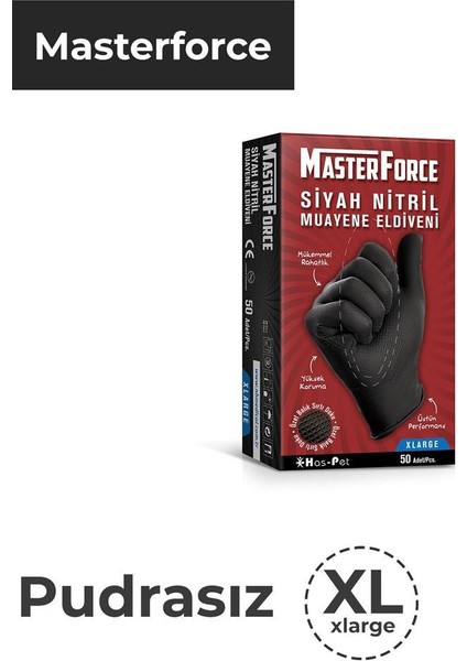Siyah Masterforce Nitril Eldiven - Xl mg gloves fiyatları