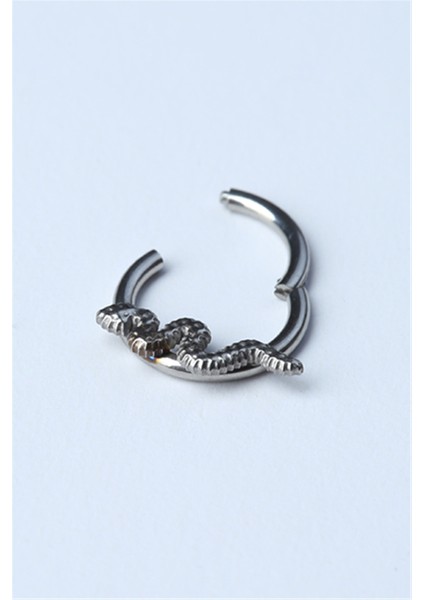 Yılan Gizli Kilit Halka Silver Piercing