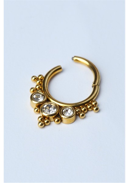 Retro Gizli Kilit Halka Gold Piercing