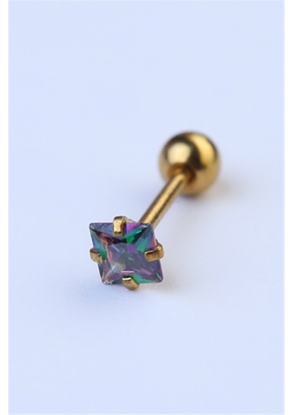 Kare Taş Koyu Hologram Küçük Boy Gold Piercing fiyatları