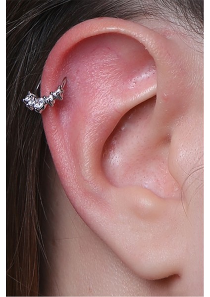 Beş Taş Sıkıştırmalı Halka Silver Piercing modelleri