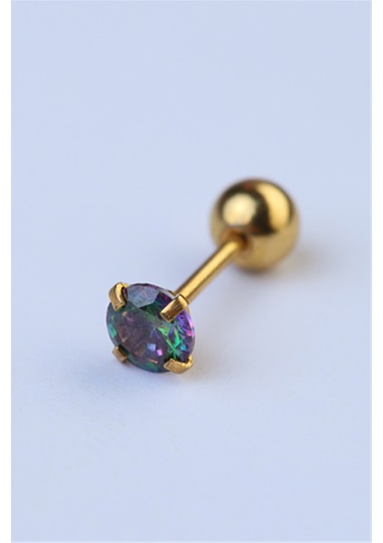 Yuvarlak Taş Koyu Hologram Orta Boy Gold Piercing fiyatları