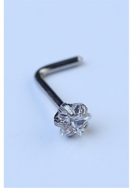 Hızma L Model Yıldız Taş Silver Piercing