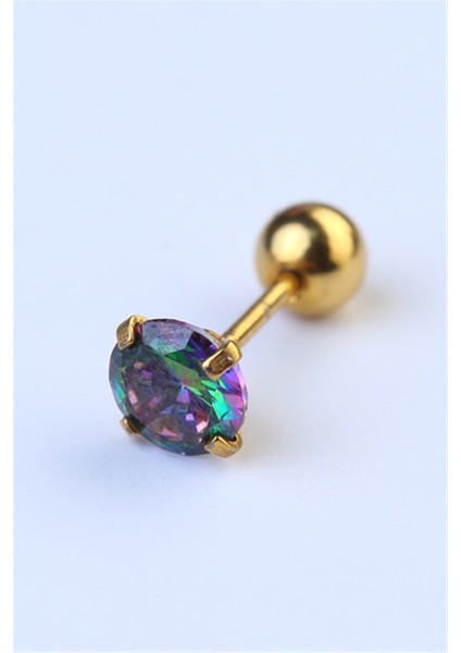 Yuvarlak Taş Koyu Hologram Büyük Boy Gold Piercing fiyatları