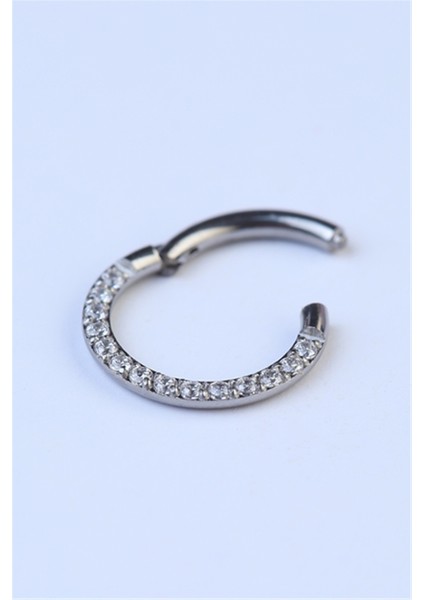 Yanı Taşlı Gizli Kilit Halka Küçük Boy Silver Piercing fiyatları