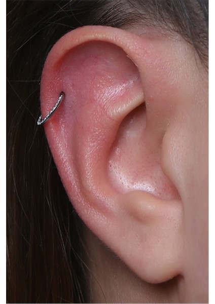 Yanı Taşlı Gizli Kilit Halka Küçük Boy Silver Piercing modelleri