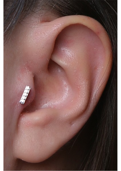 Beş Taş Baget Labret Silver Piercing modelleri
