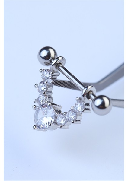 Nipple Sallantı Tek Taş Silver Piercing