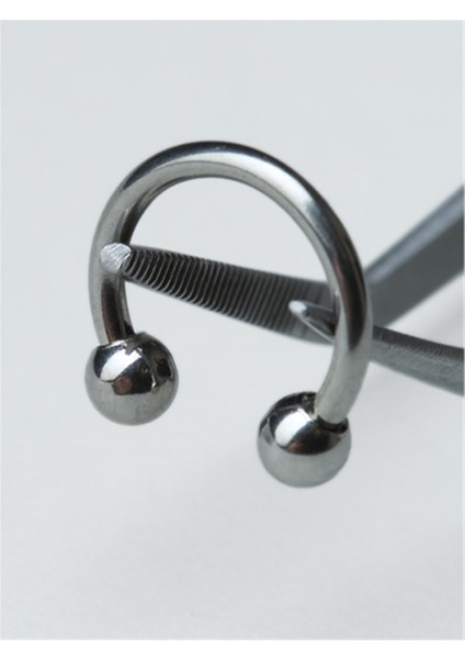 Düz Yarımay Silver Piercing