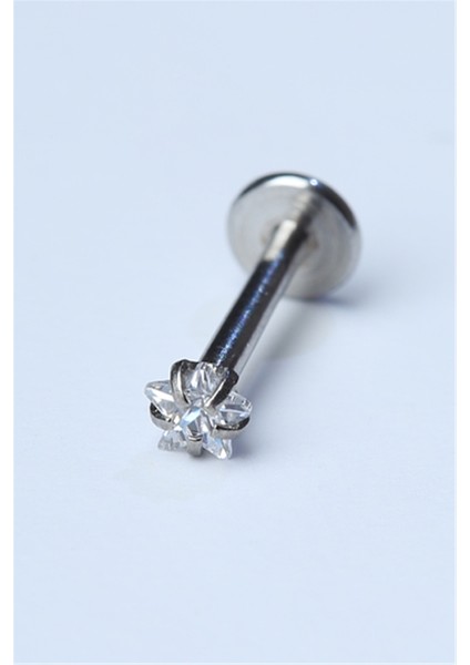 Yıldız Taş Labret Küçük Boy Silver Piercing