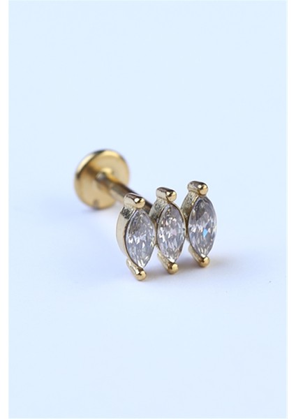 Üçüz Markiz Labret Gold Piercing
