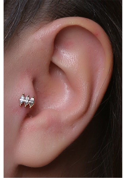 Üçüz Markiz Labret Gold Piercing