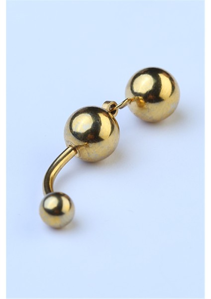 Iki Top Sallantı Göbek Gold Piercing modelleri