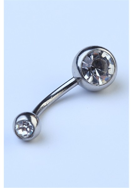 Düz Taşlı Göbek Silver Piercing