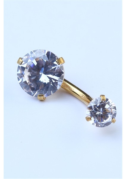 Tek Taş Orta Boy Göbek Gold Piercing