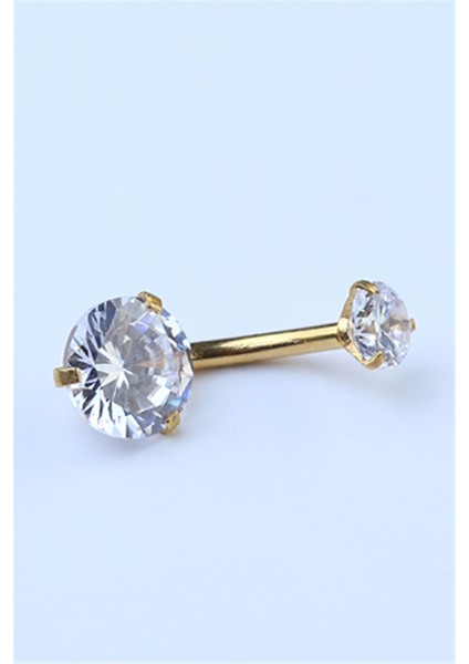 Tek Taş Orta Boy Göbek Gold Piercing