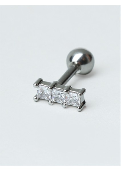 3 Kare Baget Silver Piercing