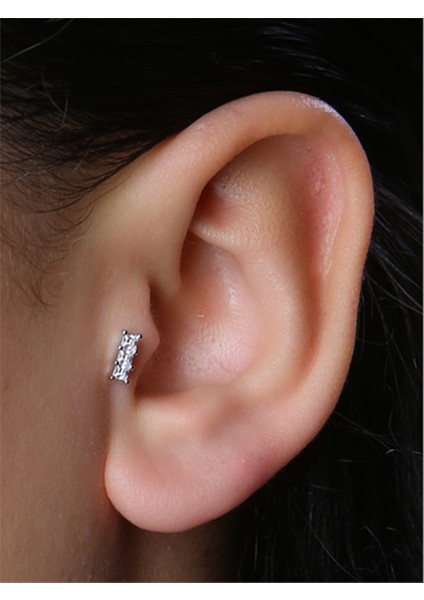 3 Kare Baget Silver Piercing