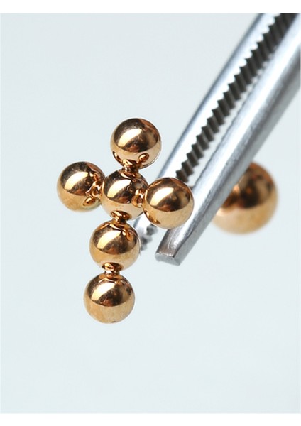 Nokta Haç Rose Gold Piercing