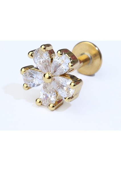5 Damla Çiçek Gold Piercing