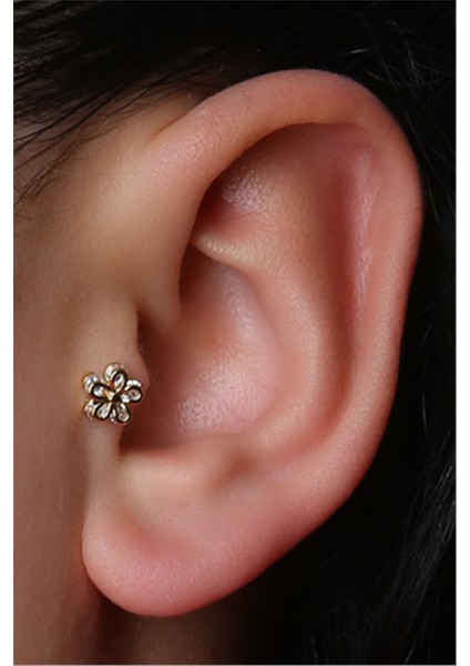 3 Boyutlu Çiçek Gold Piercing modelleri