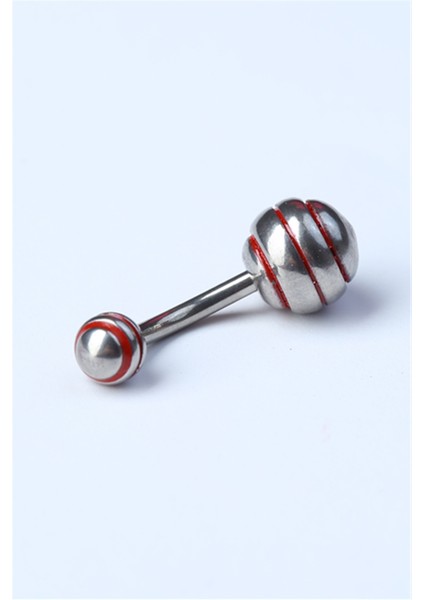Düz Kırmızı Çizgili Göbek Silver Piercing fiyatları