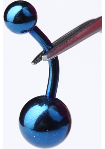 Düz Göbek Lacivert Piercing