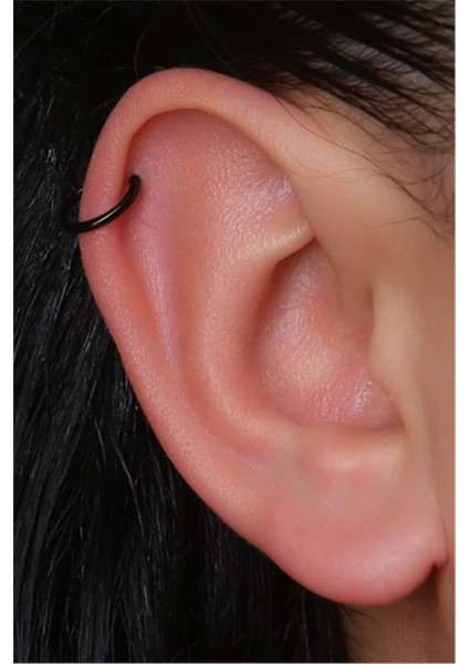 Düz Gizli Kilit Küçük Boy Halka Siyah Piercing modelleri