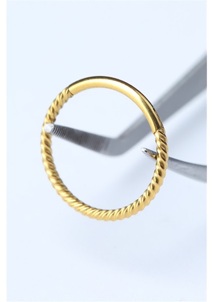Hasır Gizli Kilit Büyük Boy Halka Gold Piercing