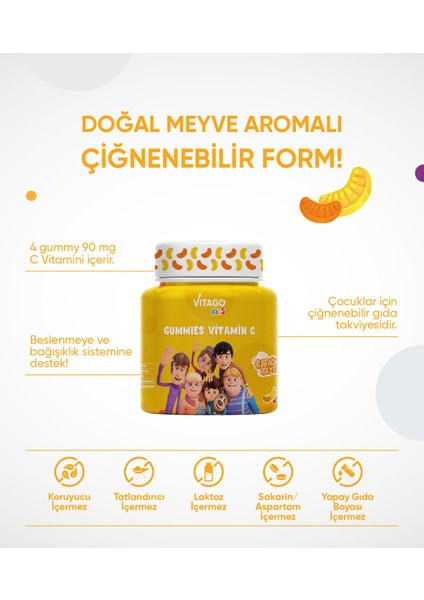 4'lü Paket Vitago Kids Gummies Vitamin Seti modelleri