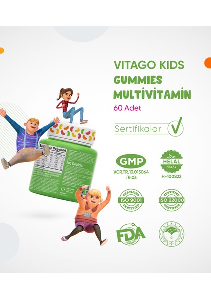 4'lü Paket Vitago Kids Gummies Vitamin Seti indirimleri