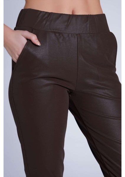 Kadın Deri Brown Pantolon Tayt fiyatları