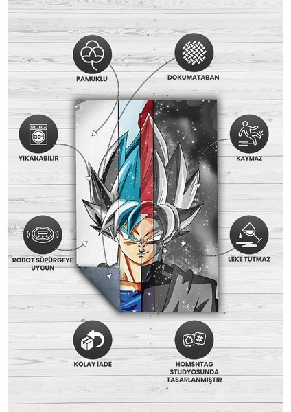 Goku Çok Renkli Halı Modern Anime Halısı Modern Hediyelik Anime Sever Halısı