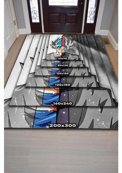Goku Çok Renkli Halı Modern Anime Halısı Modern Hediyelik Anime Sever Halısı