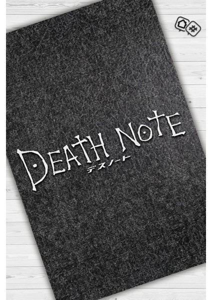 Death Note Siyah Renkli Halı Modern Dokuma Tabanlı Anime Halısı Hediyelik Anime Sever Halı