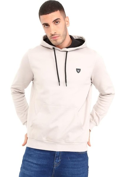 403 Erkek Kapüşonlu Kanguru Cepli Uzun Kollu Pike Basic Sweatshirt