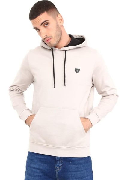 403 Erkek Kapüşonlu Kanguru Cepli Uzun Kollu Pike Basic Sweatshirt