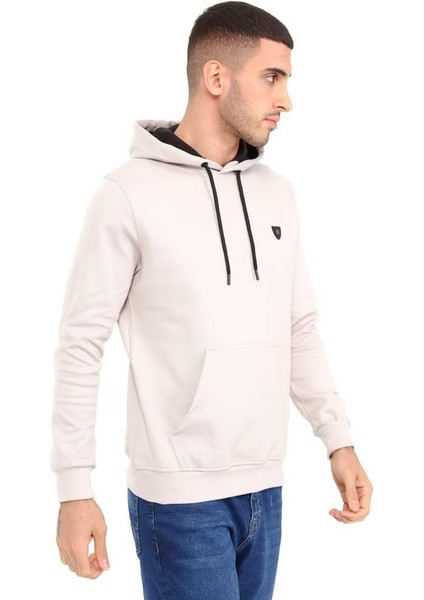 403 Erkek Kapüşonlu Kanguru Cepli Uzun Kollu Pike Basic Sweatshirt