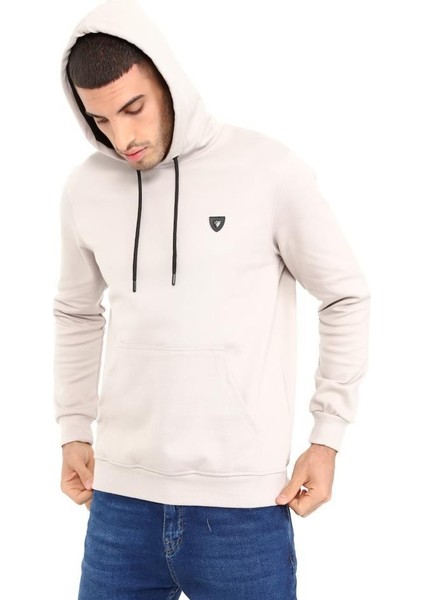 403 Erkek Kapüşonlu Kanguru Cepli Uzun Kollu Pike Basic Sweatshirt