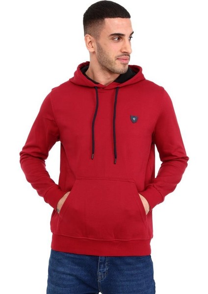 403 Erkek Kapüşonlu Kanguru Cepli Uzun Kollu Pike Basic Sweatshirt