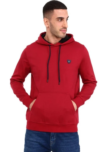 Rey Polo 403 Erkek Kapüşonlu Kanguru Cepli Uzun Kollu Pike Basic Sweatshirt