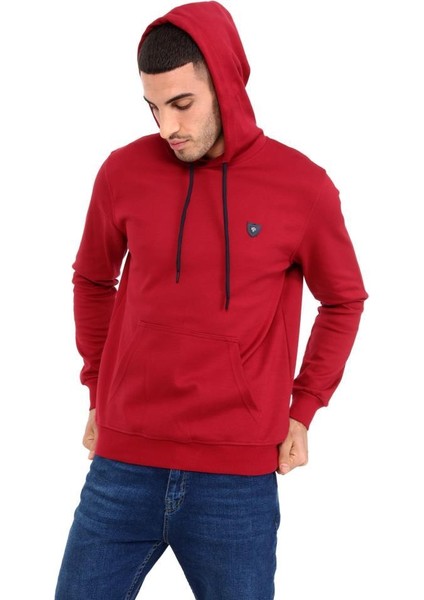 403 Erkek Kapüşonlu Kanguru Cepli Uzun Kollu Pike Basic Sweatshirt