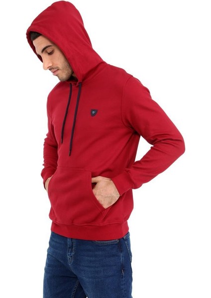 403 Erkek Kapüşonlu Kanguru Cepli Uzun Kollu Pike Basic Sweatshirt