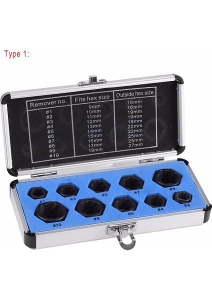 10 Hasarlı Cıvata Somunu Vida Çıkarıcı Set (Yurt Dışından)