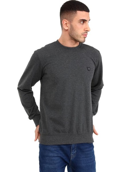 Erkek Bisiklet Yaka Uzun Kollu Basic Sweatshirt