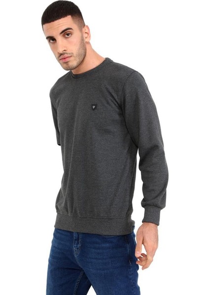 Erkek Bisiklet Yaka Uzun Kollu Basic Sweatshirt